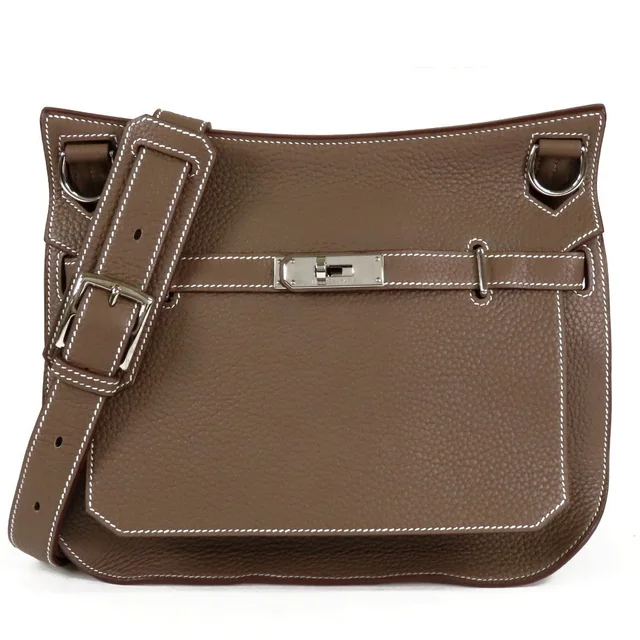 Hermès Jypsiere 28 Etoupe Silver Taurillon Shoulder Bag in Taupe from The Reluxe