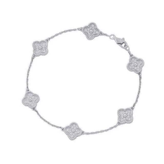Van Cleef & Arpels Sweet Alhambra Bracelet 6 motifVCARO85700 18K White Gold in White from GALLERY RARE