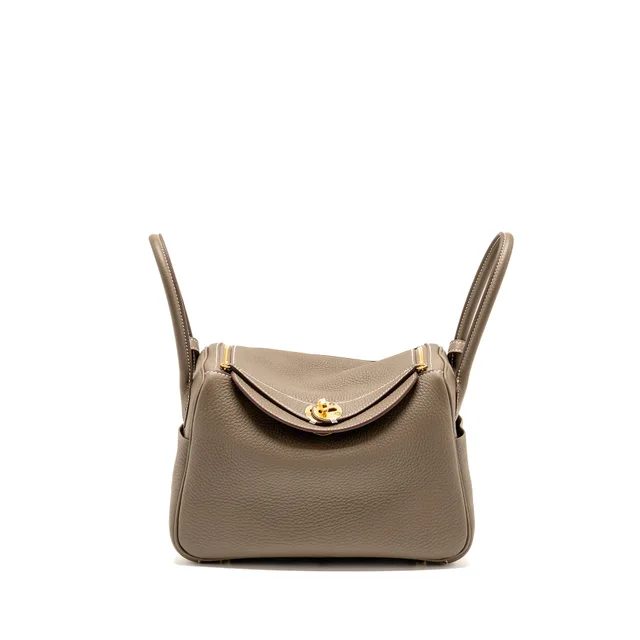 Hermès Lindy 26 clemence etoupe GHW stamp K in Taupe Clemence leather from EMIER