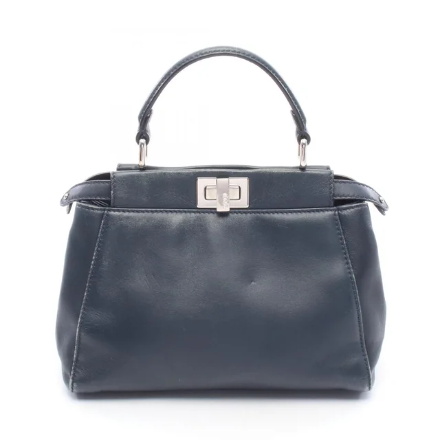 Fendi Handbag Mini Peekaboo Navy Leather in Navy Leather from The Reluxe