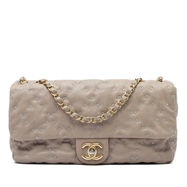 Brown Chanel CC Caviar Wild Stitch Flap Shoulder Bag in Brown Caviar leather from Designer Revival