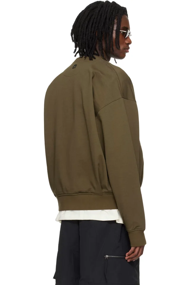 WOOYOUNGMI Khaki Cardigan Sweatshirt, photo 3 of 4 from SSENSE