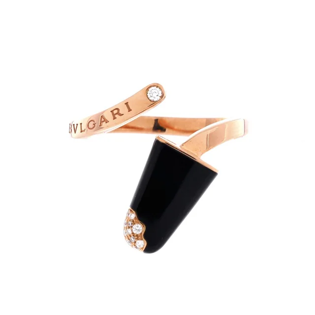 Bvlgari Gelati Ring 18k Rose Gold With Onyx And Diamonds in gold from Poshmark