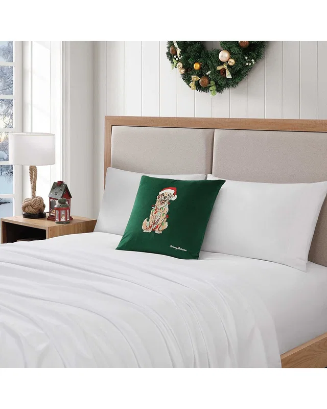 Tommy Bahama Holiday Retriever Solid Velvet Decorative Pillow, image 1 of 1 from Rue La La