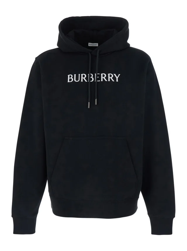 Burberry Black Hoodie with Drawstring and Lettering Logo on the Front In Cotton for Men in Black 100% Cotton from Gaudenzi Boutique, photo 1 of 1
