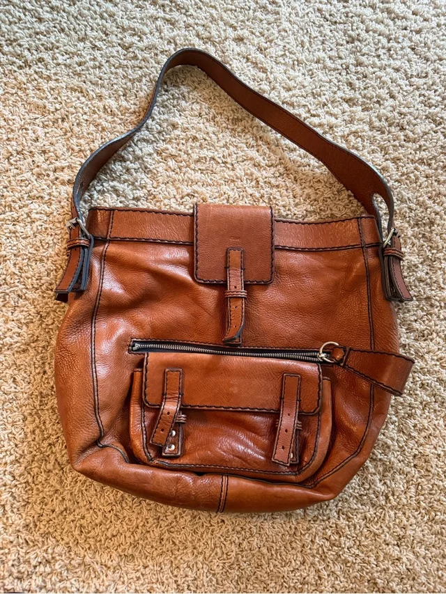 Chloé Tan Leather Hobo With Front Pocket & Buckle Detail in red|brown Leather from Poshmark