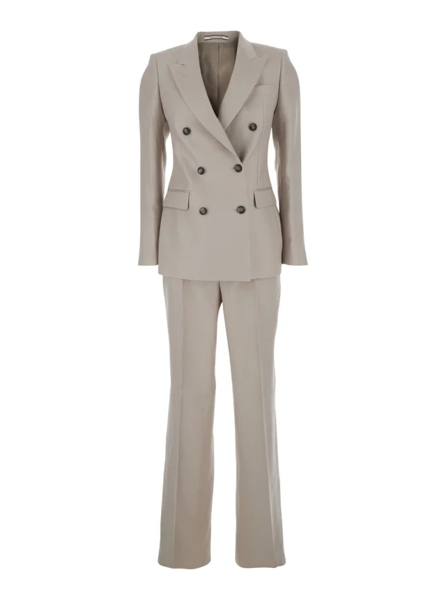 Tagliatore beige Double-breasted suit in linen blend for women in Beige 100% LINEN from Gaudenzi Boutique, photo 1 of 1