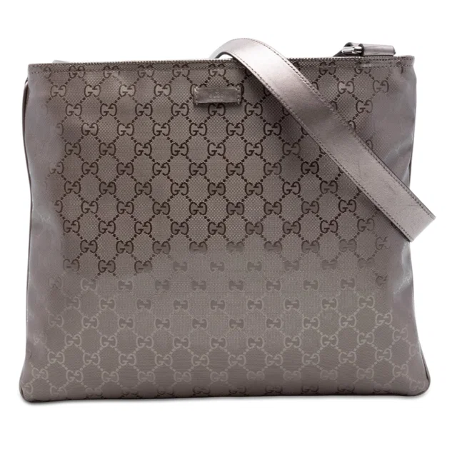 Gold Gucci GG Imprime Crossbody in Gold Coated canvas from Designer Revival