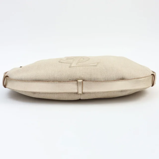 Saint Laurent Mombasa Handbag - Beige in Beige Canvas from VINTAGE QOO TOKYO, photo 10 of 16