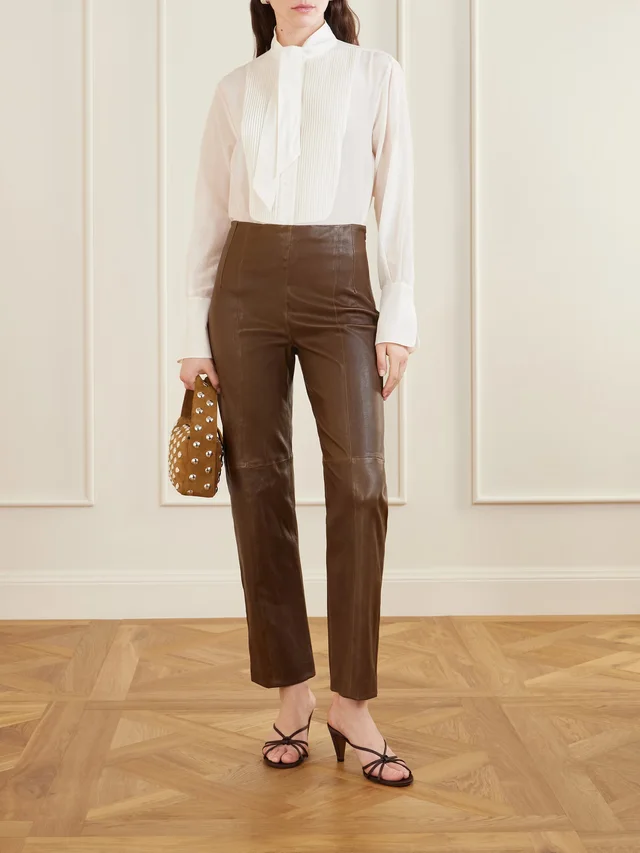 TWP Logan paneled leather slim-leg pants in Brown, photo 2 of 2 from NET-A-PORTER (Canada)