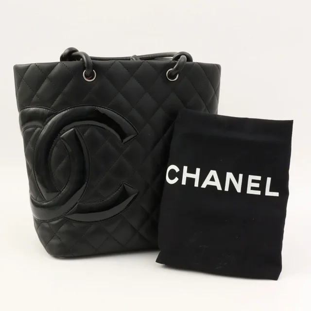 Chanel Cambon Tote Bag M, Black, circa 2011 in Black Calfskin from VINTAGE QOO TOKYO, photo 10 of 11
