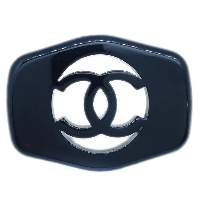 Chanel Brooch Pin Corsage Black 97P in Black Resin from AMORE Vintage Tokyo