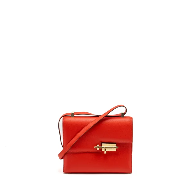 Hermès Verrou 21 Epsom S3 Rouge de Coeur LGHW Stamp D in Red Epsom leather from EMIER