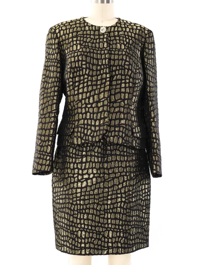 Versace Istante Brocade Skirt Suit from Arcade Vintage