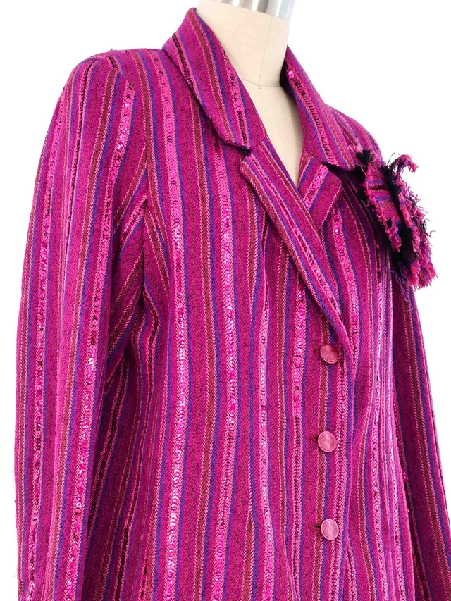2001 Chanel Sequin Trimmed Jacket in Silk from Arcade Vintage, photo 2 of 2
