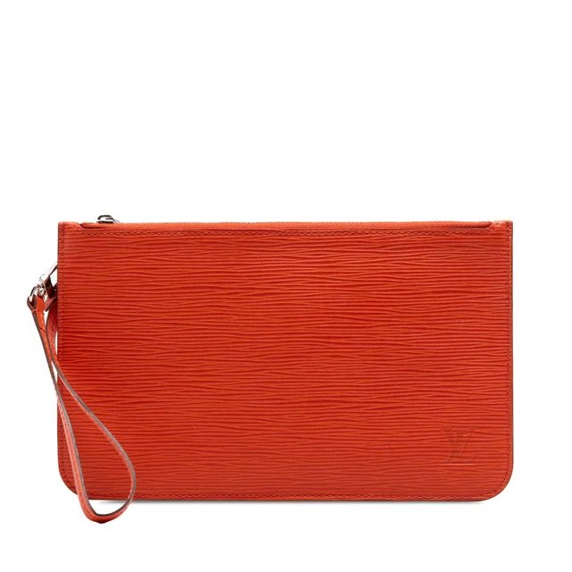 Orange Louis Vuitton Epi Neverfull Pouch in Orange Leather from Designer Revival