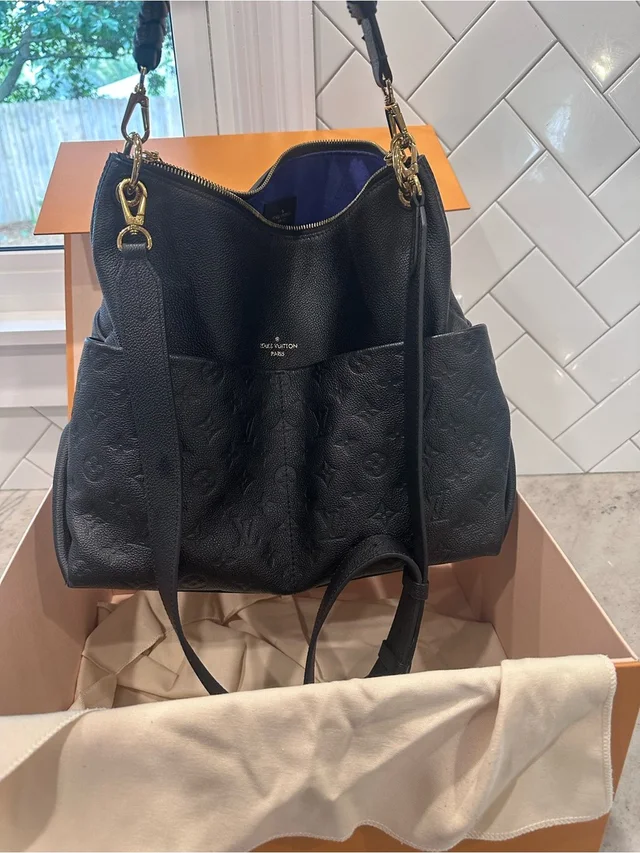 Louis Vuitton Maida Hobo Bag Authentic Damier Ebene & Black Leather in black Leather from Poshmark, photo 1 of 1