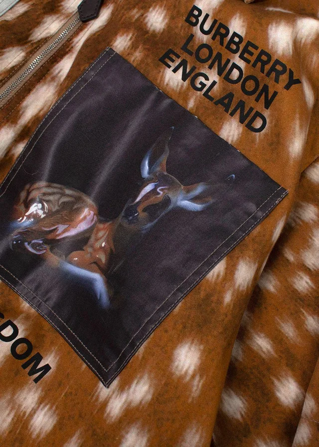 Burberry Deer-Print Patch Polo Shirt in Calfskin from HEWI, photo 2 of 2