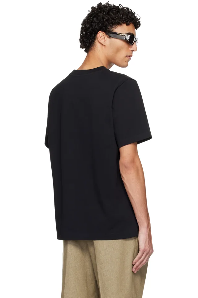 Casablanca Black Airbrush Mushroom Logo Short Sleeve T‑shirt, photo 3 of 4 from SSENSE