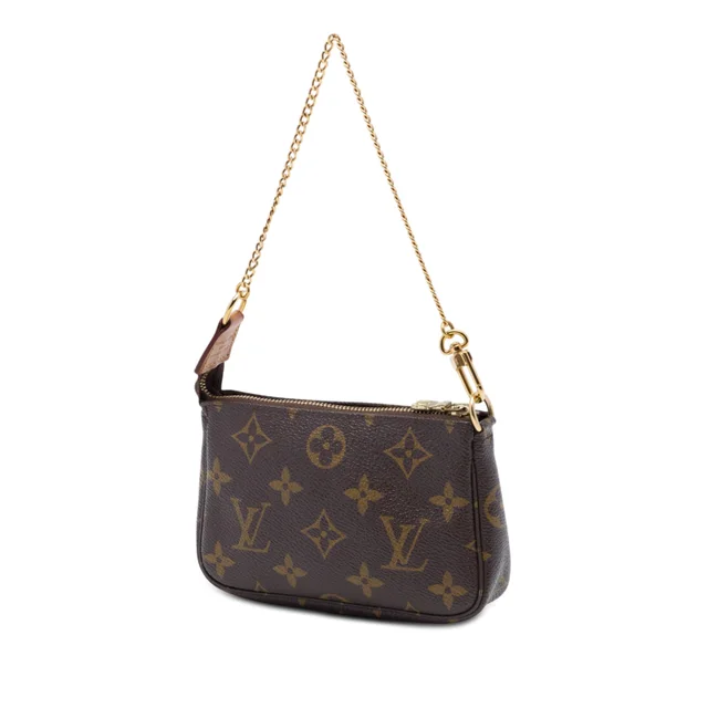 Brown Louis Vuitton Monogram Mini Pochette Accessoires Handbag in Brown Coated canvas from Designer Revival, photo 2 of 2