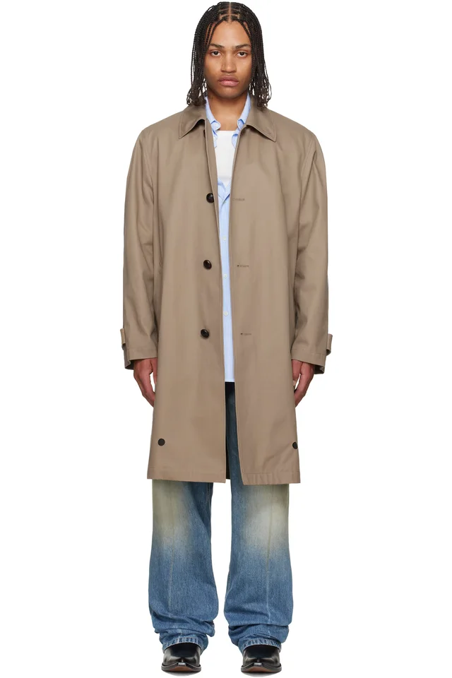 Beige Single-Breasted Utility Coat, image 1 of 1 from SSENSE