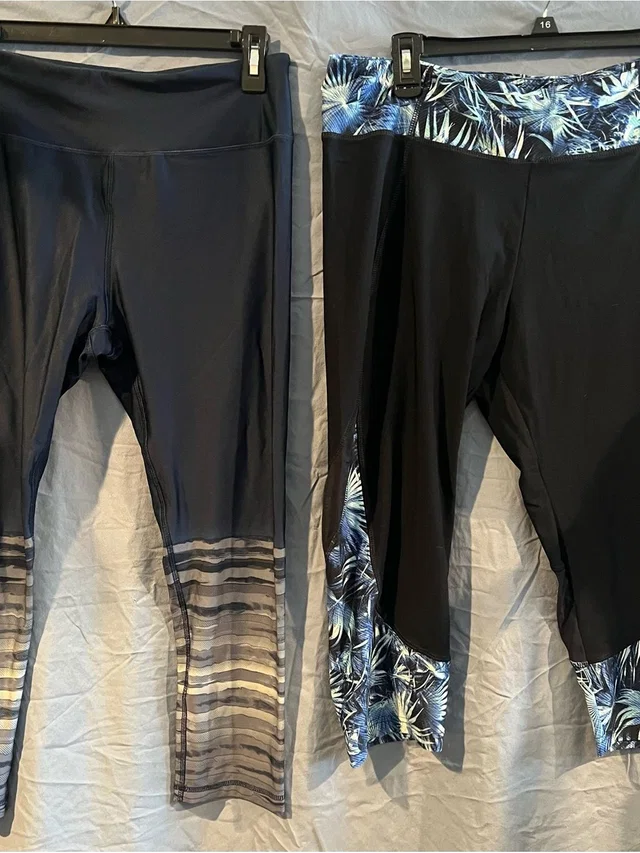 Bally Two Pair Black And Navy Active Capris in black|blue from Poshmark
