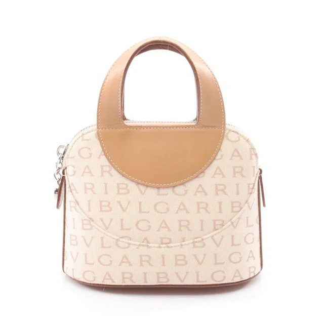 Bvlgari Logo Mania Leather Canvas Handbag in Canvas from LuxUness