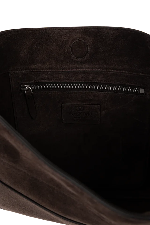 Valentino Logo Suede Shoulder Bag, photo 6 of 6 from SENSER
