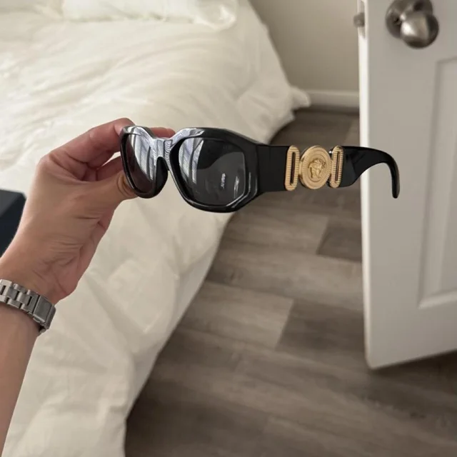 Versace Women's Sunglasses - Black in black from Depop, photo 1 of 1
