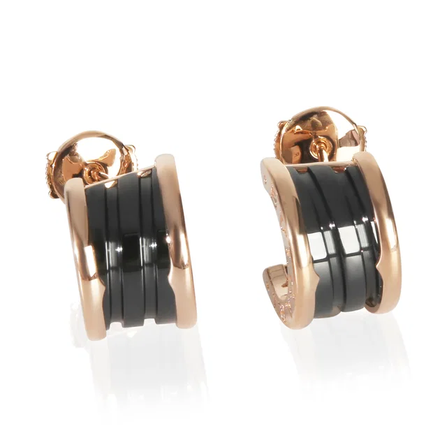 Bvlgari Rose Gold B.zero1 Hoop Earrings 18k in Pink from HEWI