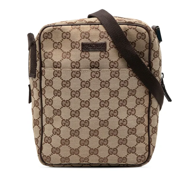 Beige Gucci GG Canvas Crossbody in Beige Canvas from Designer Revival