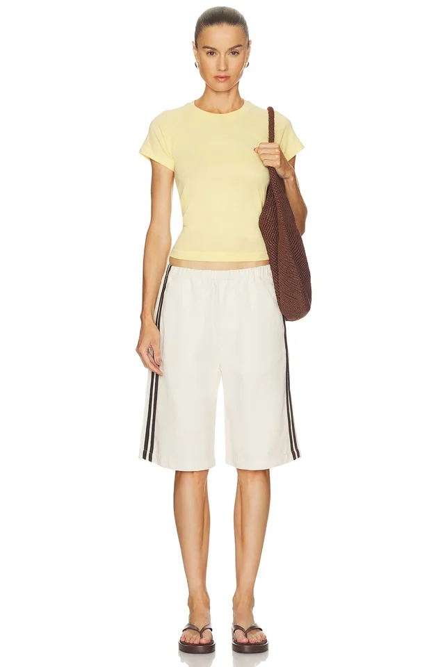 Citizens of Humanity Anais Pull On Track Shorts in Cream, photo 5 of 6 from REVOLVE (Canada)