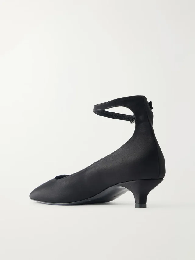TOTEME Satin pumps in black 80% Leather 20% Textile fibers, photo 3 of 5 from NET-A-PORTER (Canada)