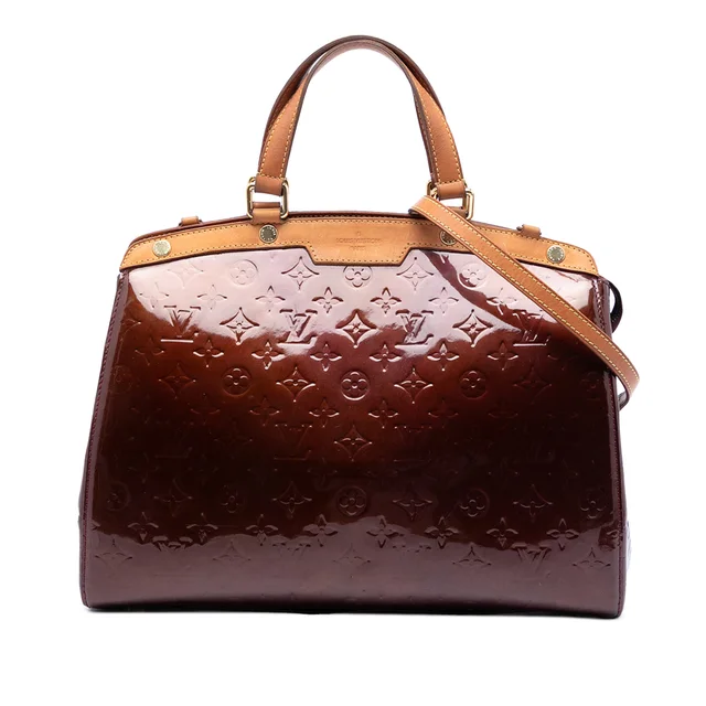 Red Louis Vuitton Monogram Vernis Brea GM Satchel in Red Leather from Designer Revival