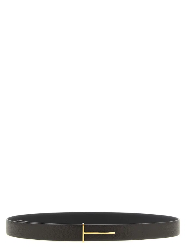 Tom Ford Icon Belt — Black Grained Leather in Black Caviar leather from HEWI