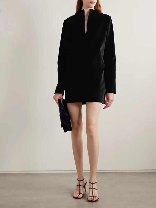 KHAITE Aleena velvet mini dress in Black, photo 2 of 2 from NET-A-PORTER (Canada)