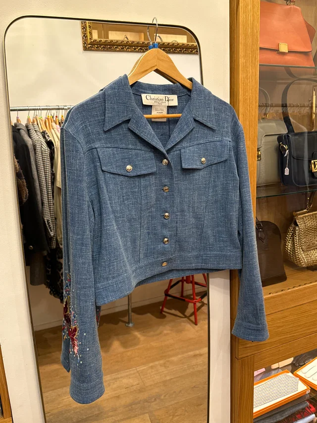 Dior Short Linen Jacket With Embroidery from Luxury Promise
