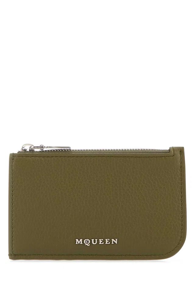 Alexander McQueen Card Case — Green Cases in Green Leather from HEWI