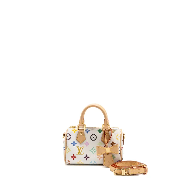 Louis Vuitton Takashi Murakami Nano Speedy Monogram Canvas/Leather White/Multicolour GHW in White Coated canvas from EMIER
