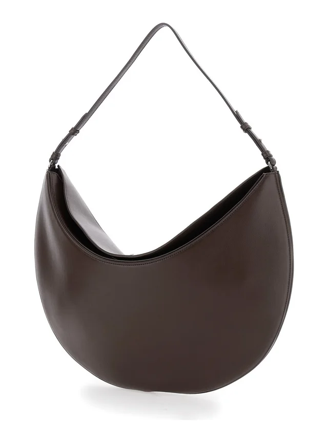 Jacquemus 'Le Calisso Rond Large' Brown Shoulder Bag with Adjustable Strap and Embossed Logo in Leather Woman in Brown 100% CALF, photo 4 of 12 from Gaudenzi Boutique
