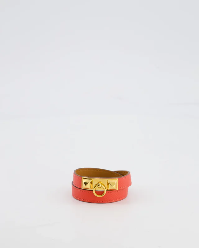 Hermès Double Tour Bracelet in Pink Epsom leather from Sellier, photo 5 of 8