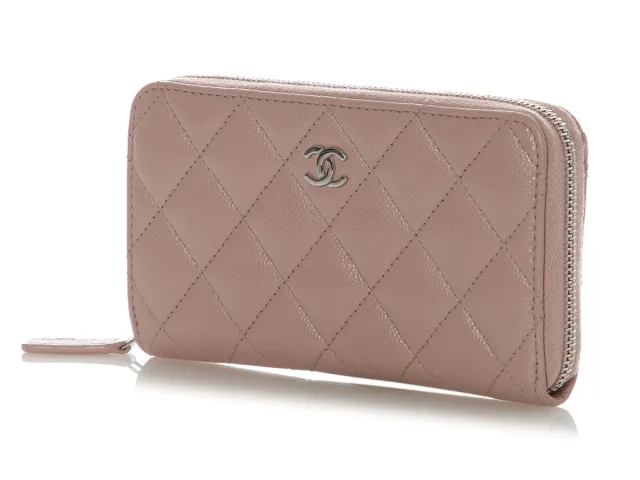 Chanel Medium Nude Pink Quilted Caviar Classic Zip Wallet in Pink Caviar leather from Ann's Fabulous Finds, photo 3 of 9