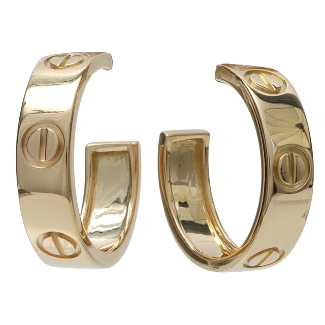 Van Cleef & Arpels 18K Love Gold Pierced Earrings in Gold from VINTAGE QOO TOKYO