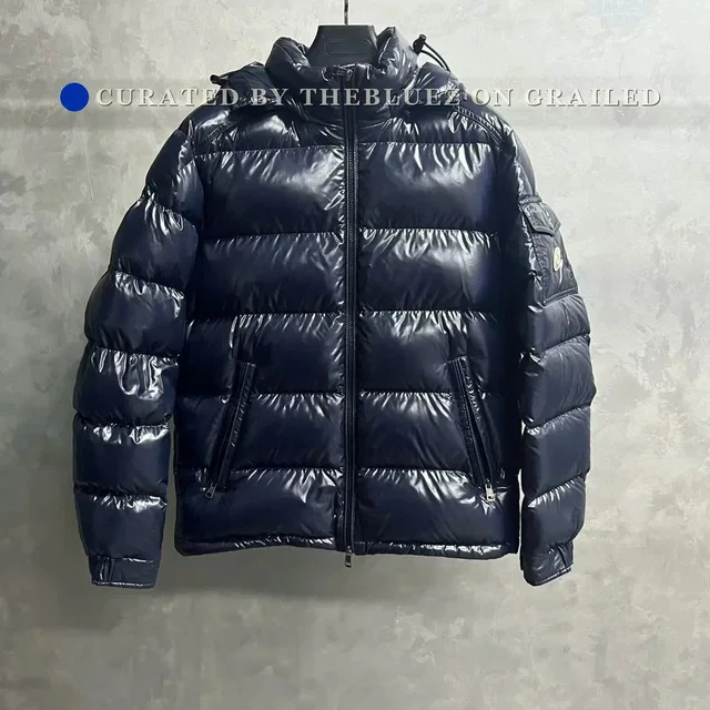 Moncler Navy Detachable Hood Short Puffer in blue from Grailed