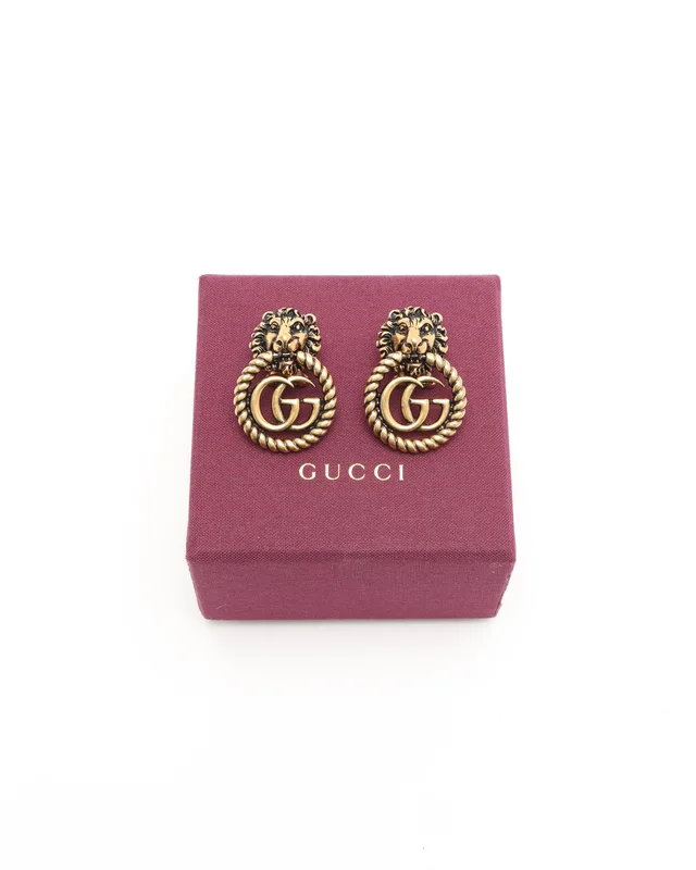 Gucci GG Lion Head Clip-on Earrings from A Retro Tale, photo 2 of 4