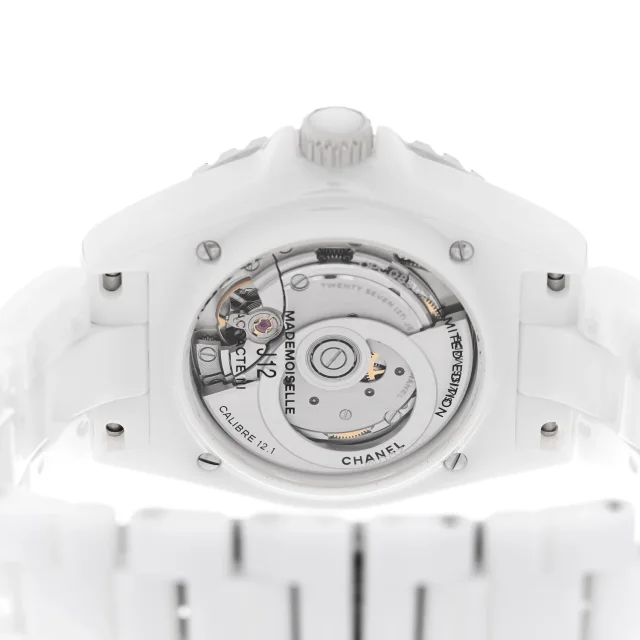 Chanel Stainless Steel Ceramic 38mm J12 Limited Edition Mademoiselle La Pausa Automatic Watch White in White Ceramic from FASHIONPHILE, photo 4 of 5