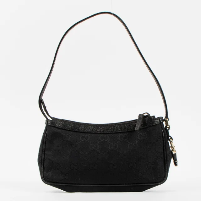 Gucci Black GG Canvas Pouch Bag in Black Canvas from Labellov