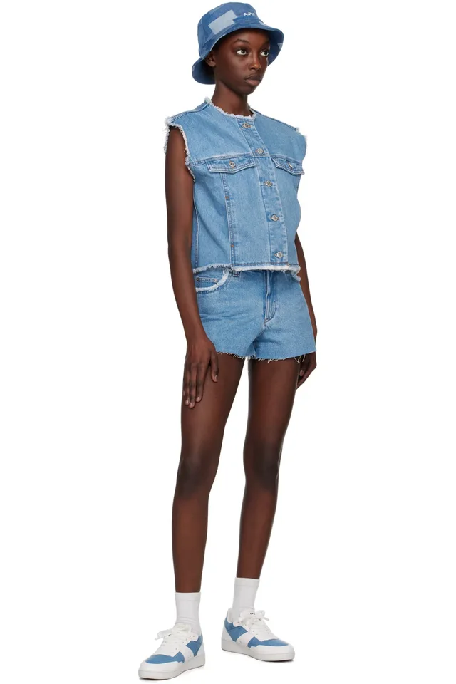 A.P.C. Blue Barbara Denim Vest, photo 4 of 4 from SSENSE