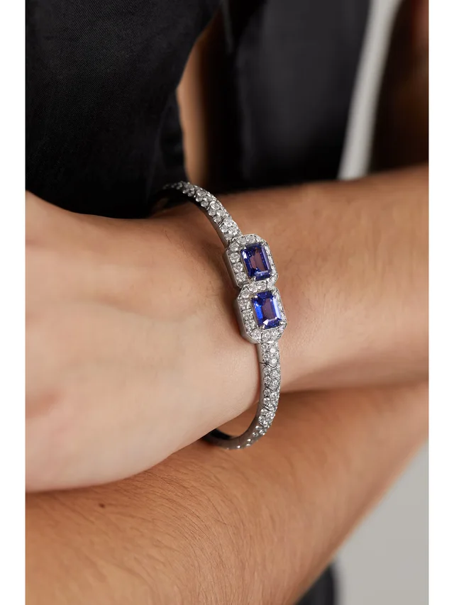 SABBADINI Titanium, sapphire and diamond bangle in Blue, photo 2 of 2 from NET-A-PORTER (Canada)