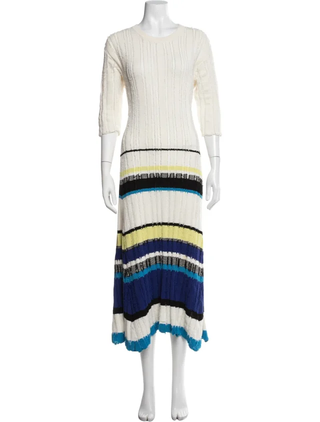 Proenza Schouler Striped Long Dress in white from The RealReal